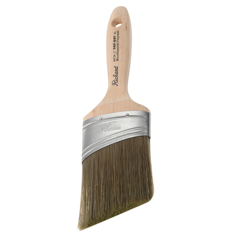 Richard 80734 Oval Angled Paint Brush with Wood Handle, 3" - Image 1